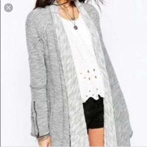 Free People Gray Oversized Sweater